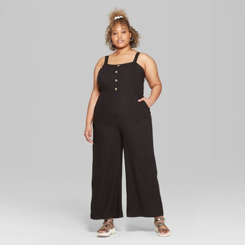 Square Neck Button Front Romper